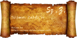 Szimon Zalán névjegykártya